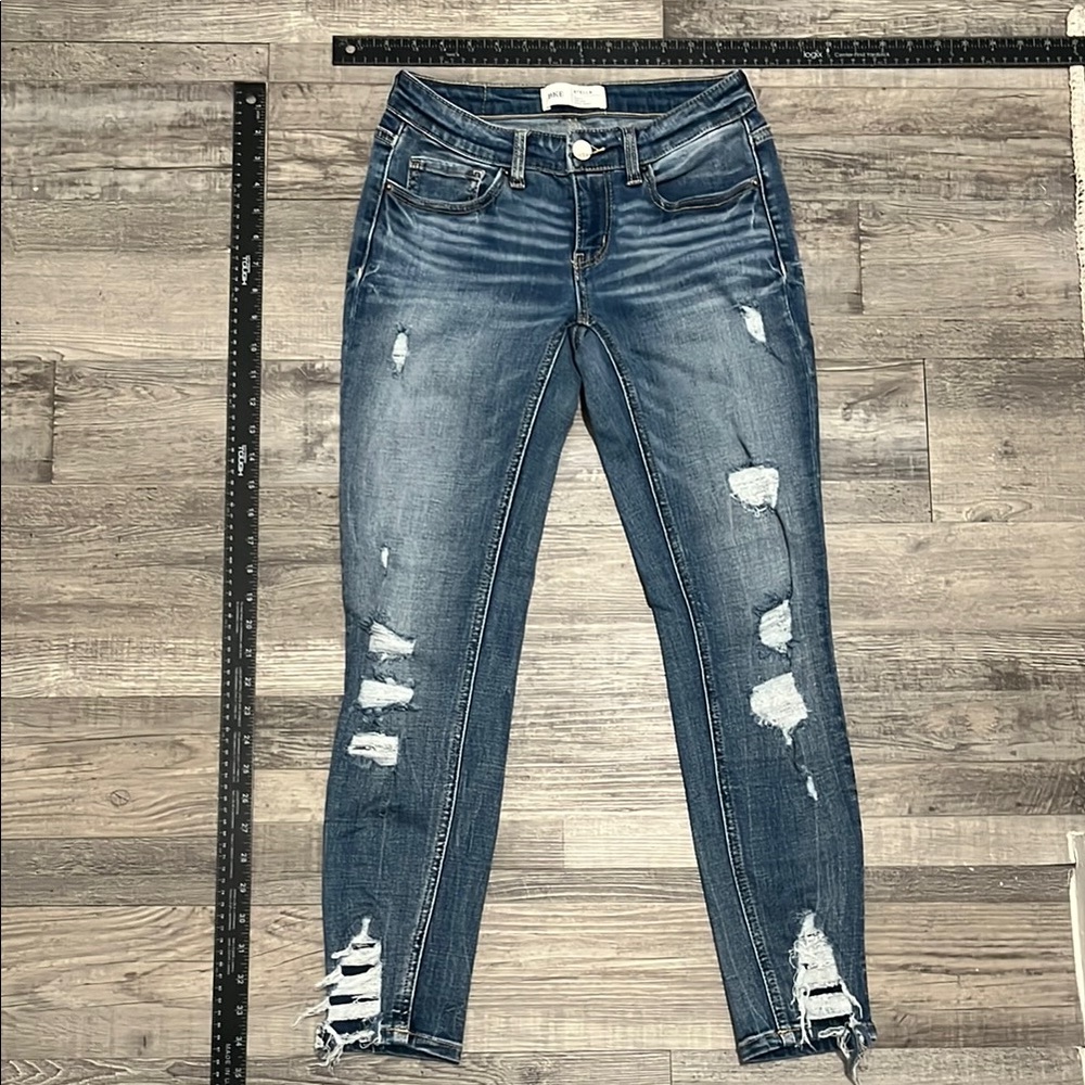BKE Blue Skinny Distressed Jeans